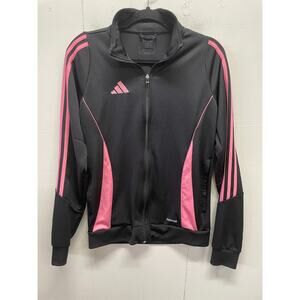 Adidas Women's Zip Up Activewear Track Jacket Size Small Black & Pink